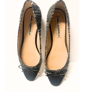 Karl Lagerfeld Tweed Ballet Flats